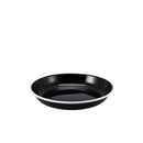 Enamel Rice/ Pasta Plate Black with White Rim 20cm pack of 1