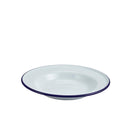 Enamel Deep Plate White & Blue 24cm pack of 1