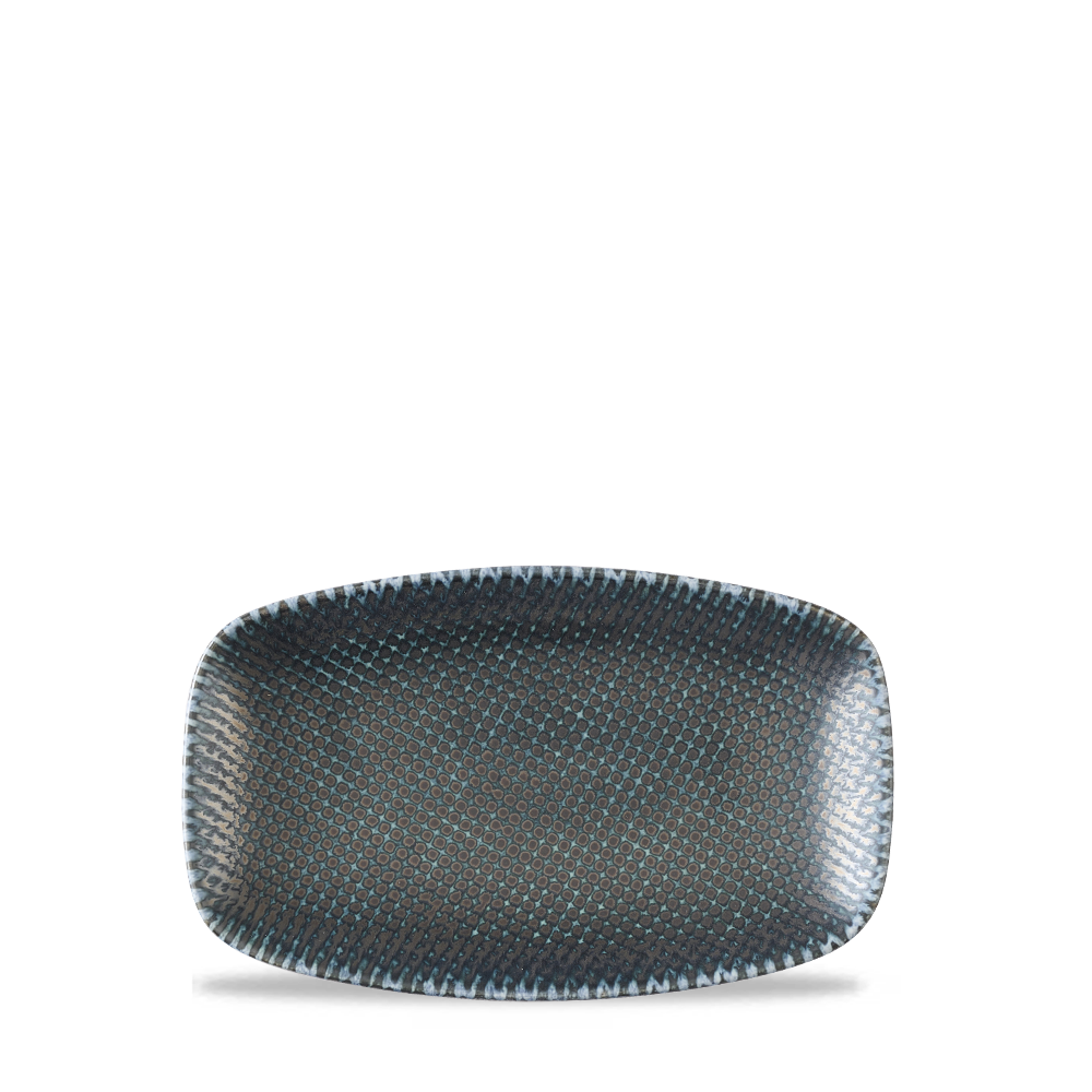 Astro Metallic Blue Oblong Chefs Plate 7 4/5 X  4 3/4" Box 12