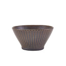 Terra Porcelain Black Fluted Conical Bowl 11.5cm Per Case of 6