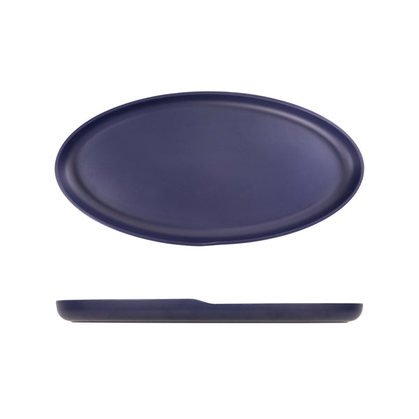 Denim Blue Copenhagen Oval Melamine Dish 47.5 x 24cm Per Case of 1