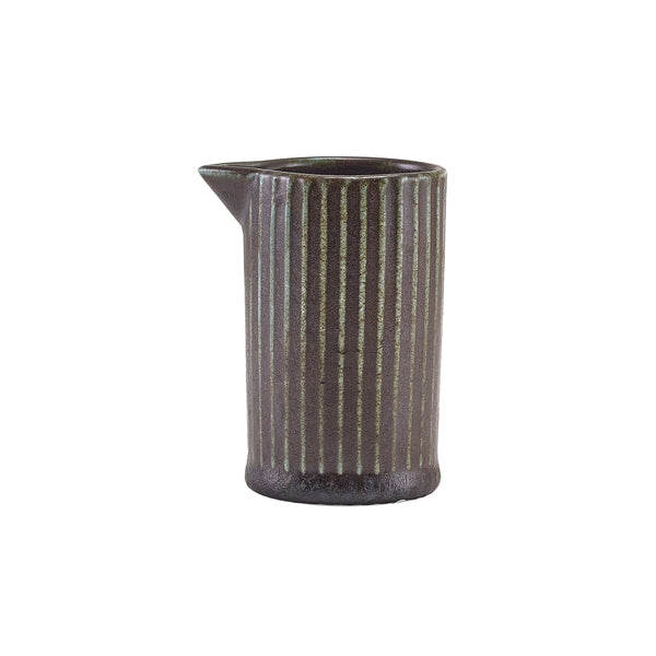 Terra Porcelain Black Fluted Jug 10cl/3.5oz Per Case of 6