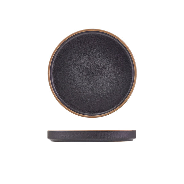 GenWare Kava Black Stoneware Presentation Plate 18cm Per Case of 6