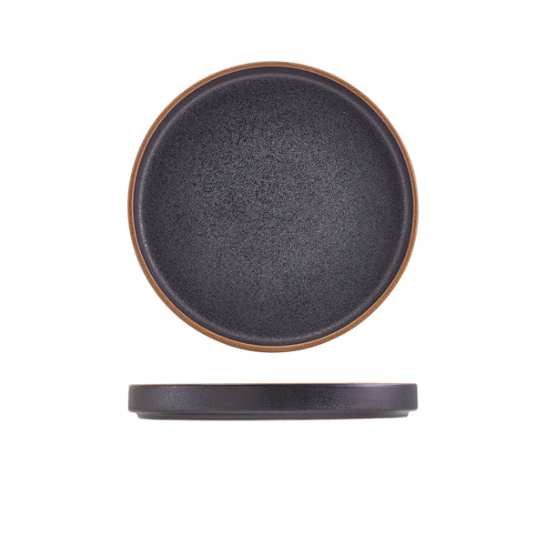 GenWare Kava Black Stoneware Presentation Plate 20cm Per Case of 6