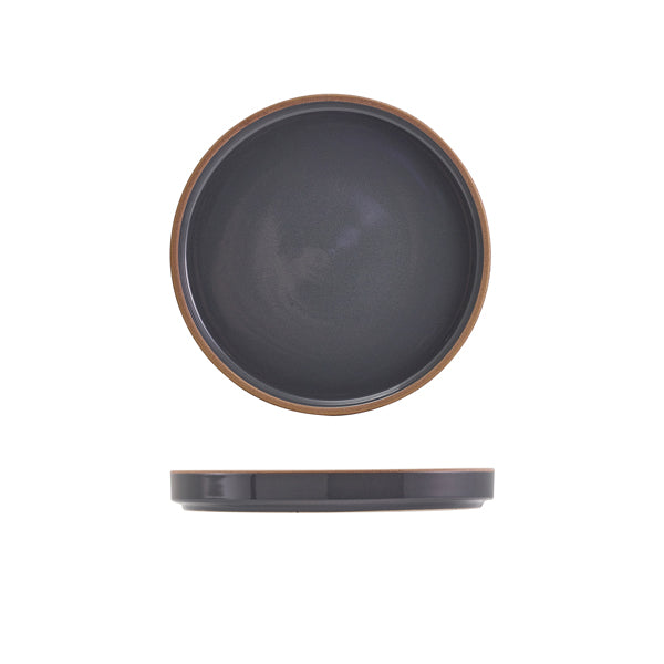 GenWare Kava Dark Grey Stoneware Presentation Plate 18cm Per Case of 6