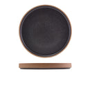 GenWare Kava Black Stoneware Raw Wall Presentation Plate 25cm Per Case of 6