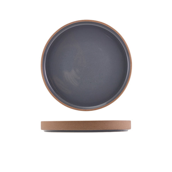 GenWare Kava Dark Grey Stoneware Raw Wall Presentation Plate 20cm Per Case of 6