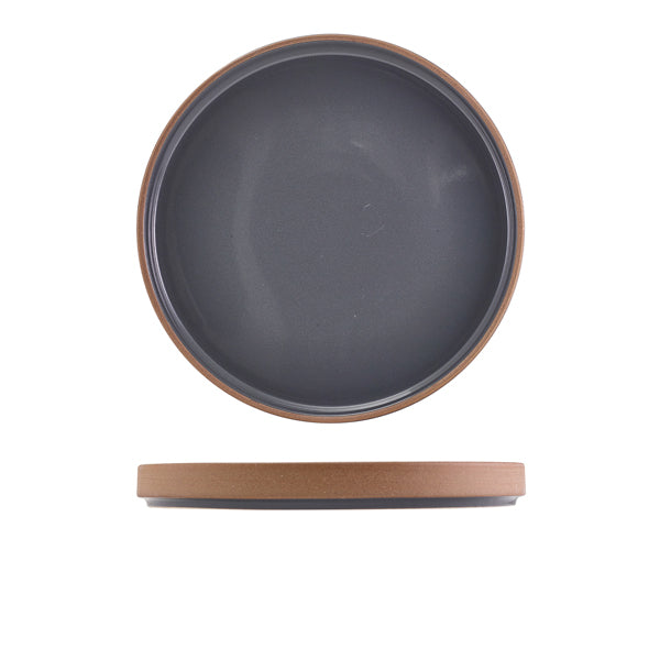 GenWare Kava Dark Grey Stoneware Raw Wall Presentation Plate 25cm Per Case of 6