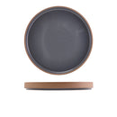 GenWare Kava Dark Grey Stoneware Raw Wall Presentation Plate 25cm Per Case of 6