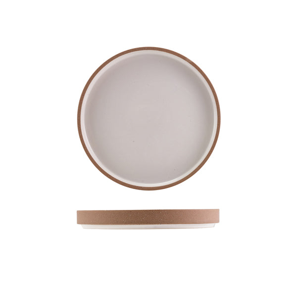 GenWare Kava White Stoneware Raw Wall Presentation Plate 18cm Per Case of 6