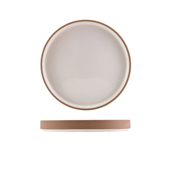 GenWare Kava White Stoneware Raw Wall Presentation Plate 20cm Per Case of 6