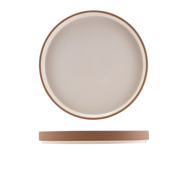 GenWare Kava White Stoneware Raw Wall Presentation Plate 25cm Per Case of 6