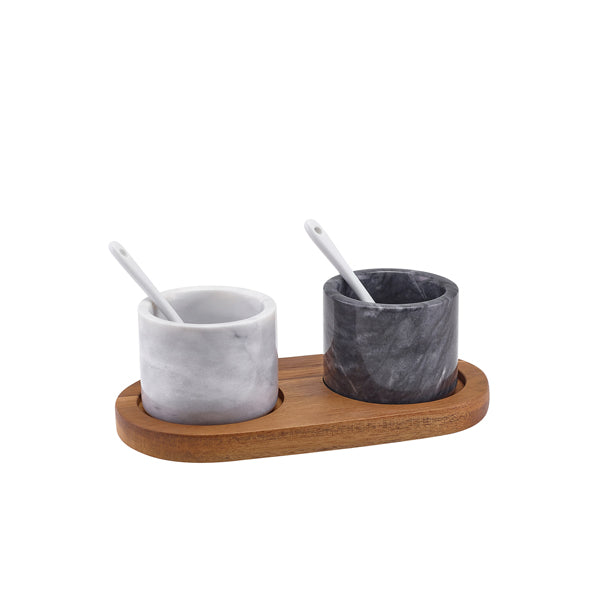 Marble Salt & Pepper Pot Set Per Case of 1