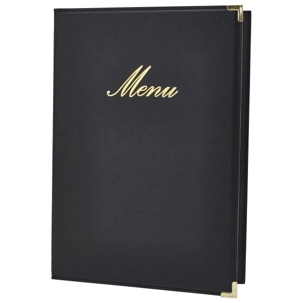 Classic A5 Menu Holder Black 4 Pages pack of 1