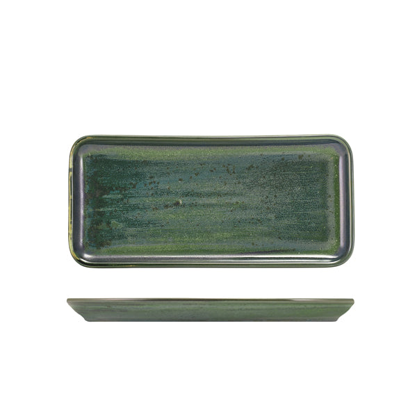 Terra Porcelain Aqua Green Narrow Rectangular Platter 27 x 12.5cm Per Case of 6