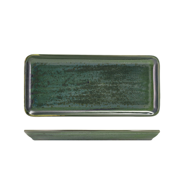 Terra Porcelain Aqua Green Narrow Rectangular Platter 31 x 14cm Per Case of 6
