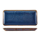 Terra Porcelain Aqua Blue Narrow Rectangular Platter 36 x 16.5cm pack of 3