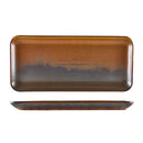 Terra Porcelain Rustic Copper Narrow Rectangular Platter 36 x 16.5cm pack of 3