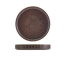 Terra Porcelain Black Fluted Presentation Plate 18cm Per Case of 6