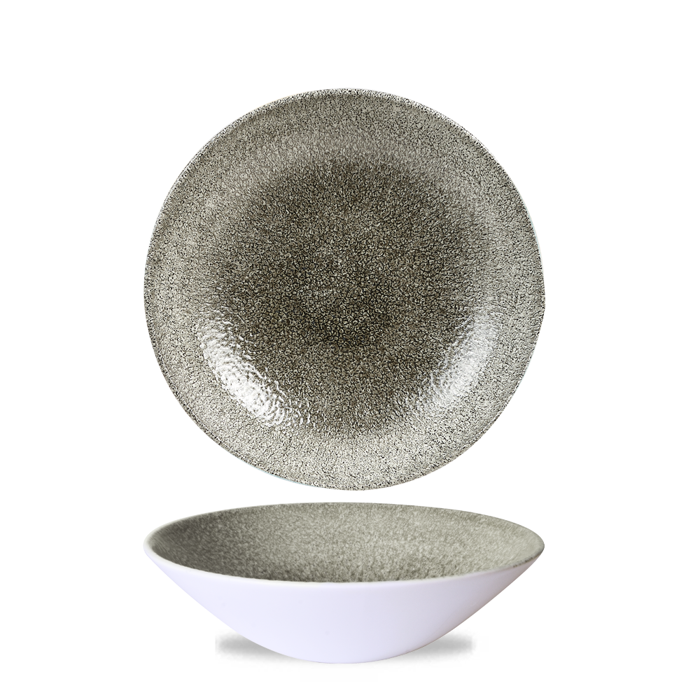 Raku Quartz Black Evolve Deep Coupe Bowl 8 2/3" Box 6