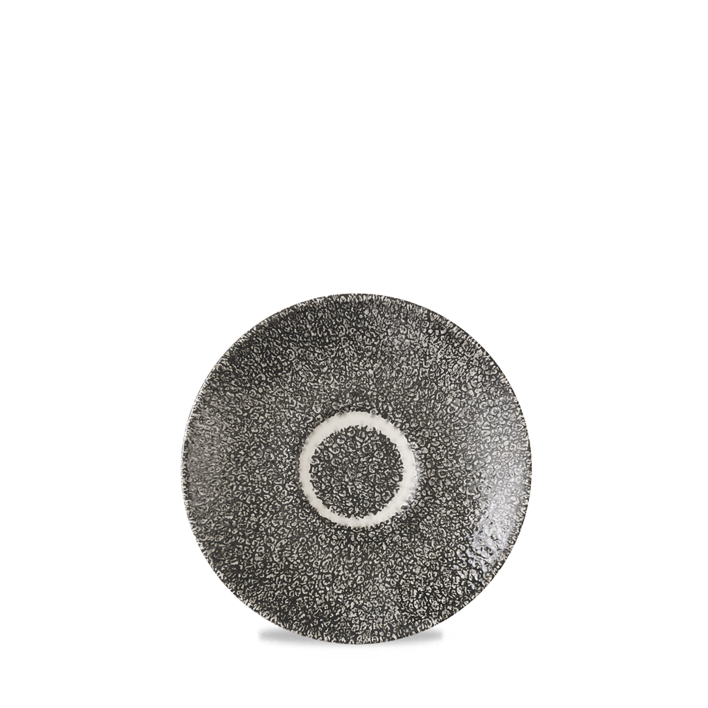 Raku Quartz Black  Espresso Saucer 4.5" Box 12