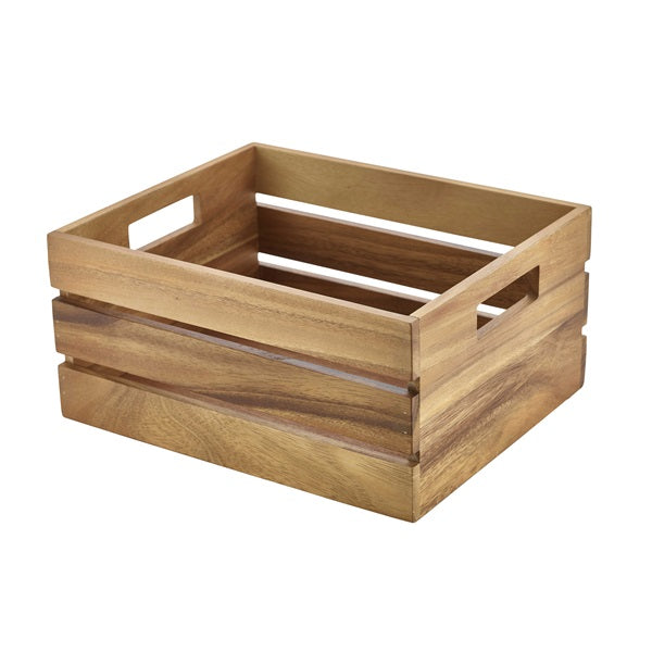 Genware Acacia Wood Box/ Riser GN 1/2 pack of 1