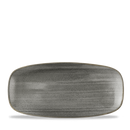 Stonecast Raw Black  Chefs Oblong Plate 10.6"X5" Box 12