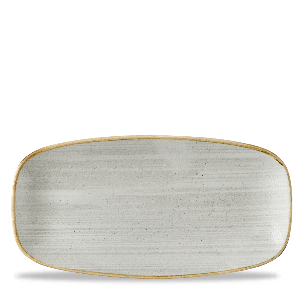 Stonecast Raw Grey  Chefs Oblong Plate 11 3/4X6" Box 12