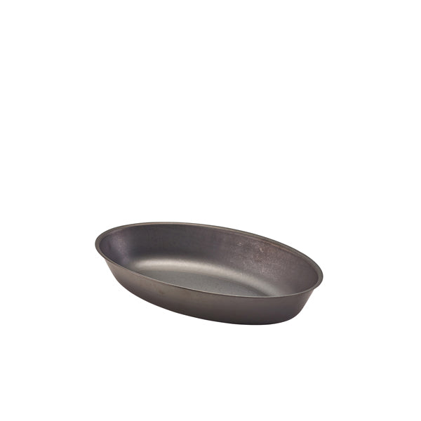 GenWare Black Vintage Steel Oval Dish 17.5 x 11cm Per Case of 6