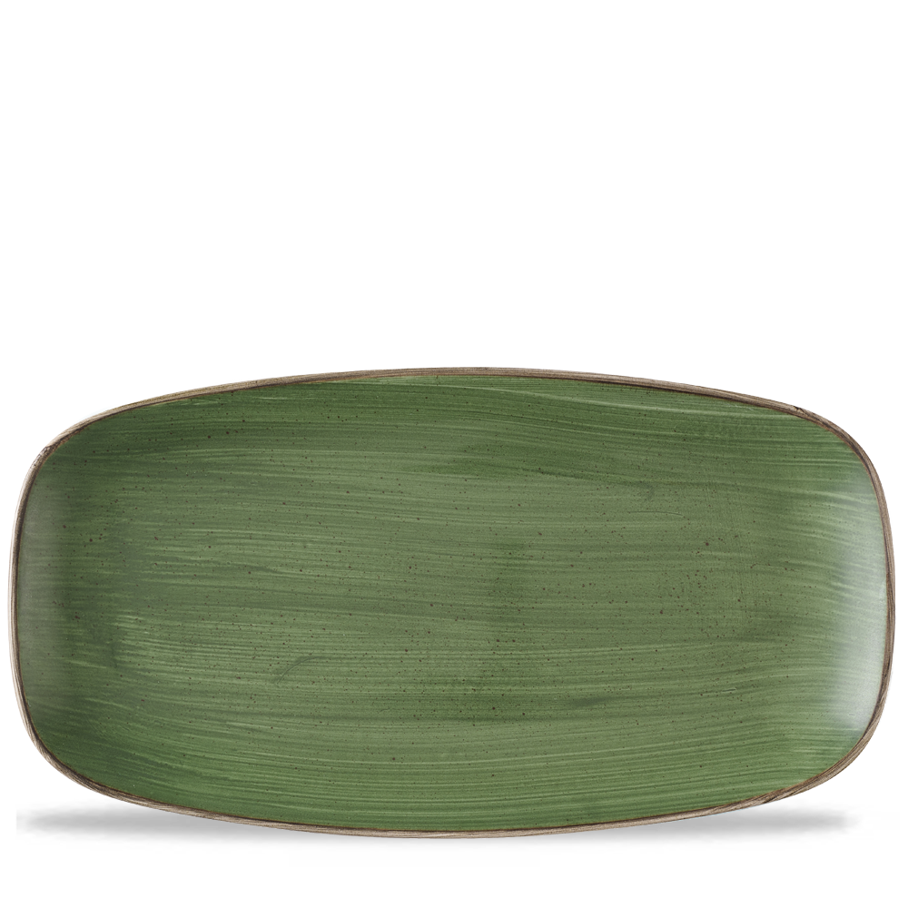 Stonecast Sorrel Green  Chefs Oblong Plate 13 7/8X7 3/8" Box 6
