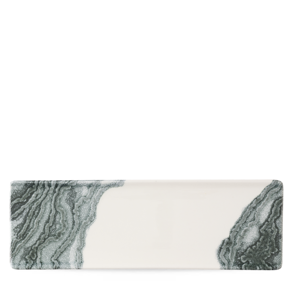 Tide Black Oblong Plate 33X11Cm Box 6