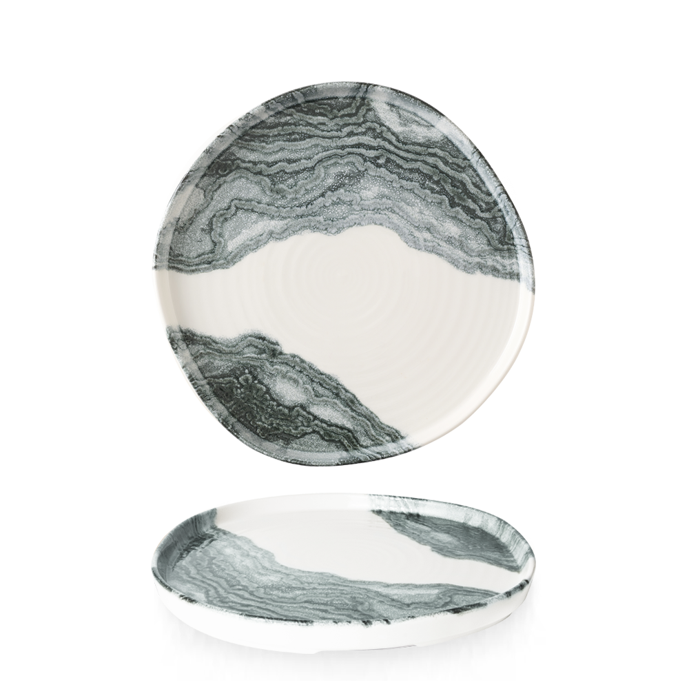 Tide Black Organic Walled Plate 8 1/4" Box 6