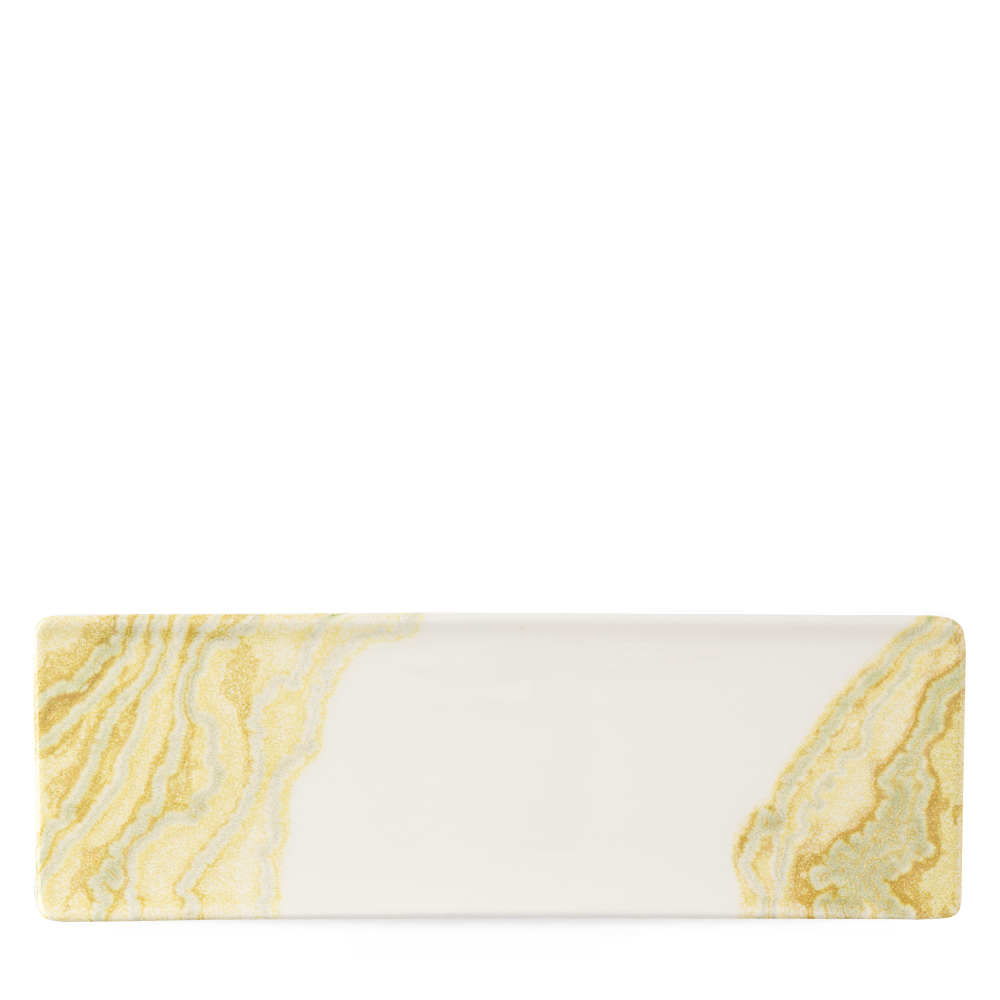 Tide Gold Oblong Plate 33X11Cm Box 6