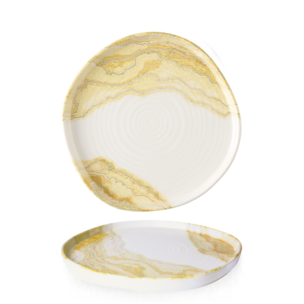 Tide Gold Organic Walled Plate 10 1/2" Box 6