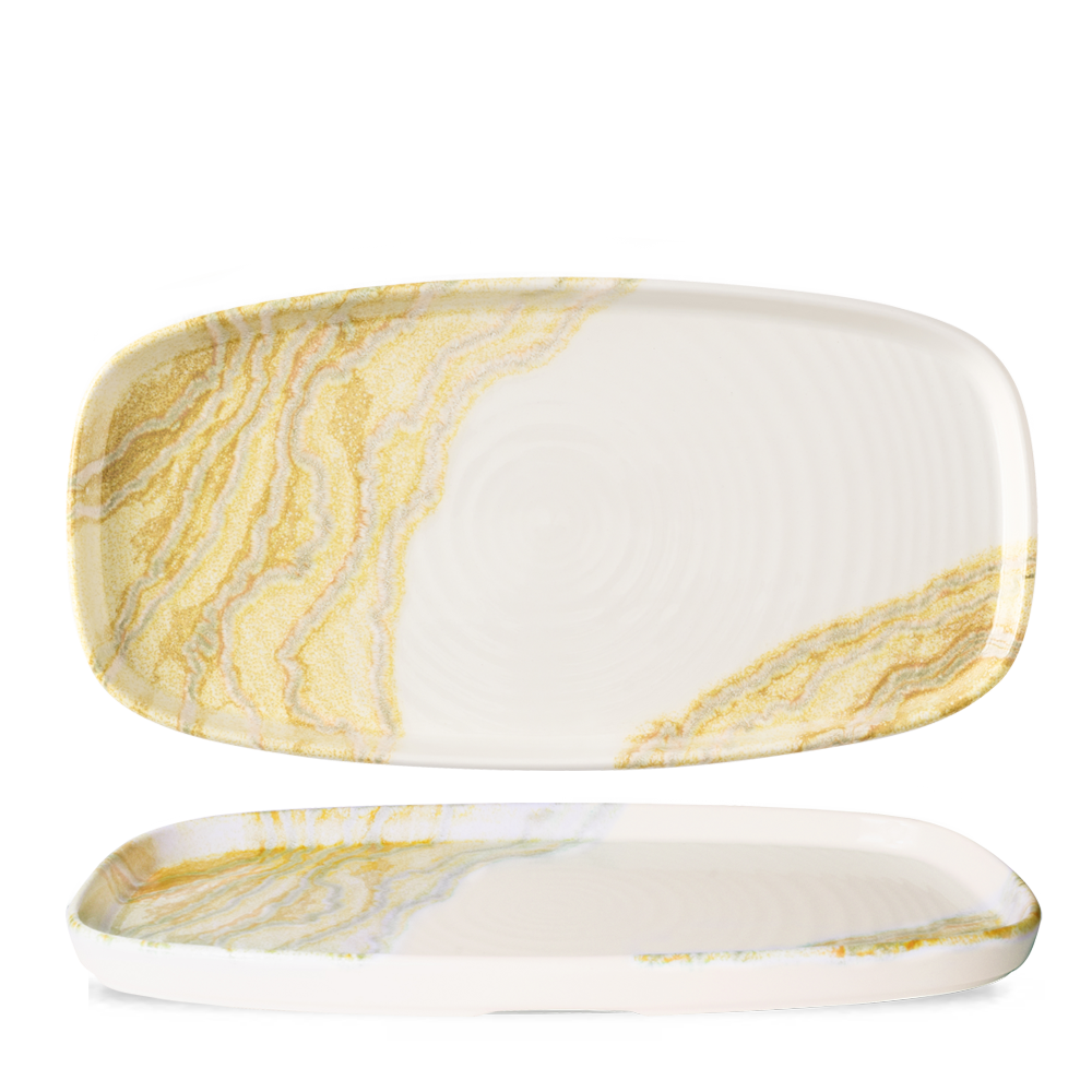 Tide Gold Oblong Chefs Plates 11 5/8X5 7/8" Box 6