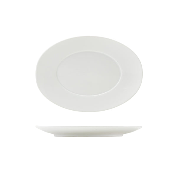 GenWare Porcelain Winged Oval Plate 25.5cm/ 10" per case of 6