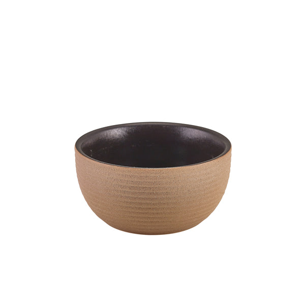 GenWare Kava Black Stoneware Ribbed Round Bowl 11.5cm