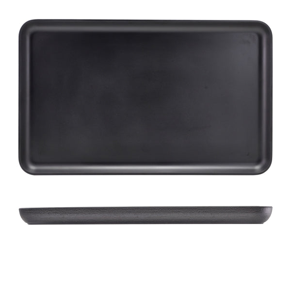 GenWare Melamine Black Jute Platter GN 1/1