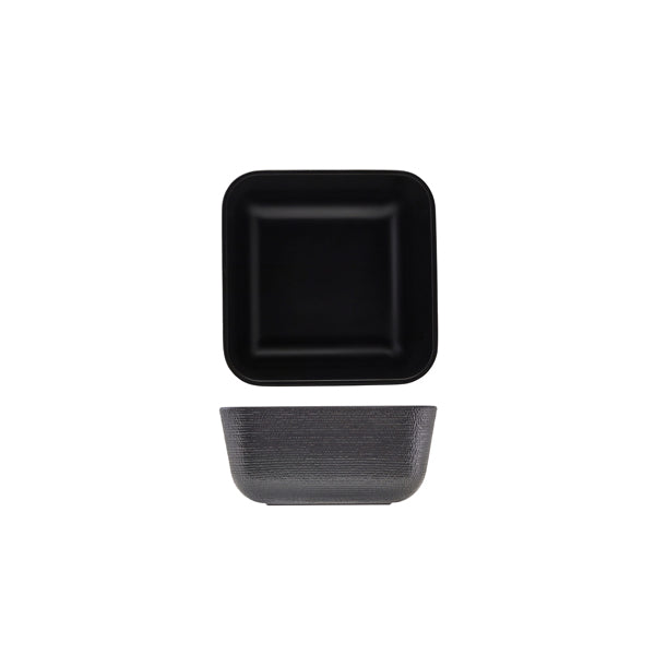 GenWare Melamine Black Jute Square Buffet Bowl 20cm