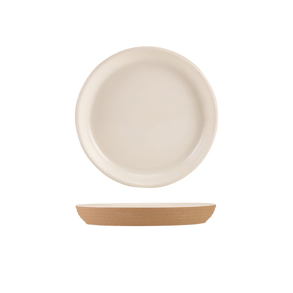 GenWare Kava White Stoneware Ribbed Plate 18cm