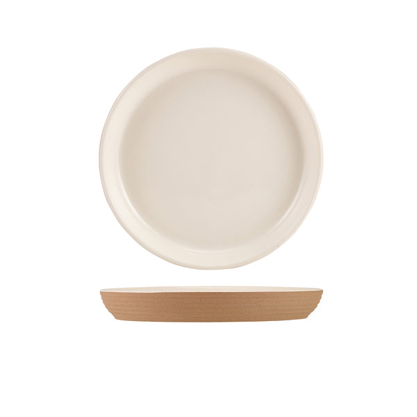 GenWare Kava White Stoneware Ribbed Plate 20cm