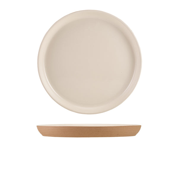 GenWare Kava White Stoneware Ribbed Plate 25cm