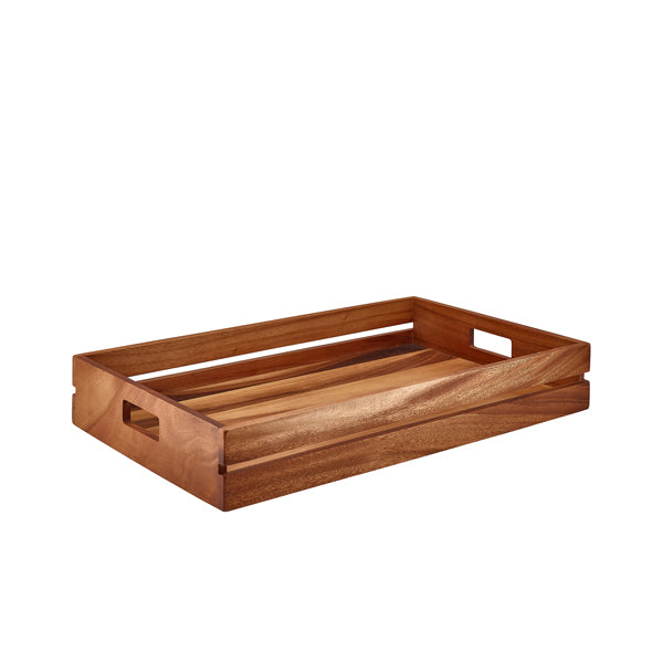 Genware Acacia Wood Low Box/ Riser GN 1/1