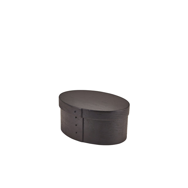 GenWare Black Wood Veneer Oval Bread Box