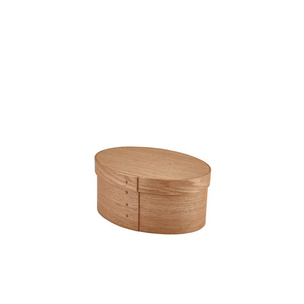 GenWare Light Wood Veneer Oval Bread Box