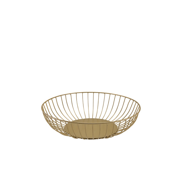 GenWare Round Gold Wire Basket 27 x 7cm Per Case of 1