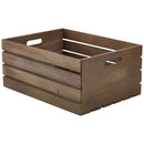 Genware Dark Rustic Wooden Crate 41 x 30 x 18cm pack of 1