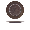 Terra Porcelain Black Fluted Winged Plate 26cm Per Case of 6