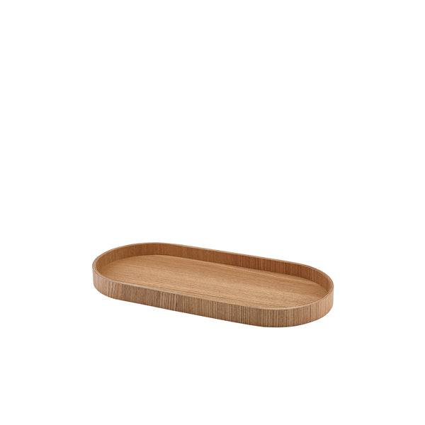 GenWare Oval Light Wood Veneer Tray 35 x 16.5cm Per Case of 1