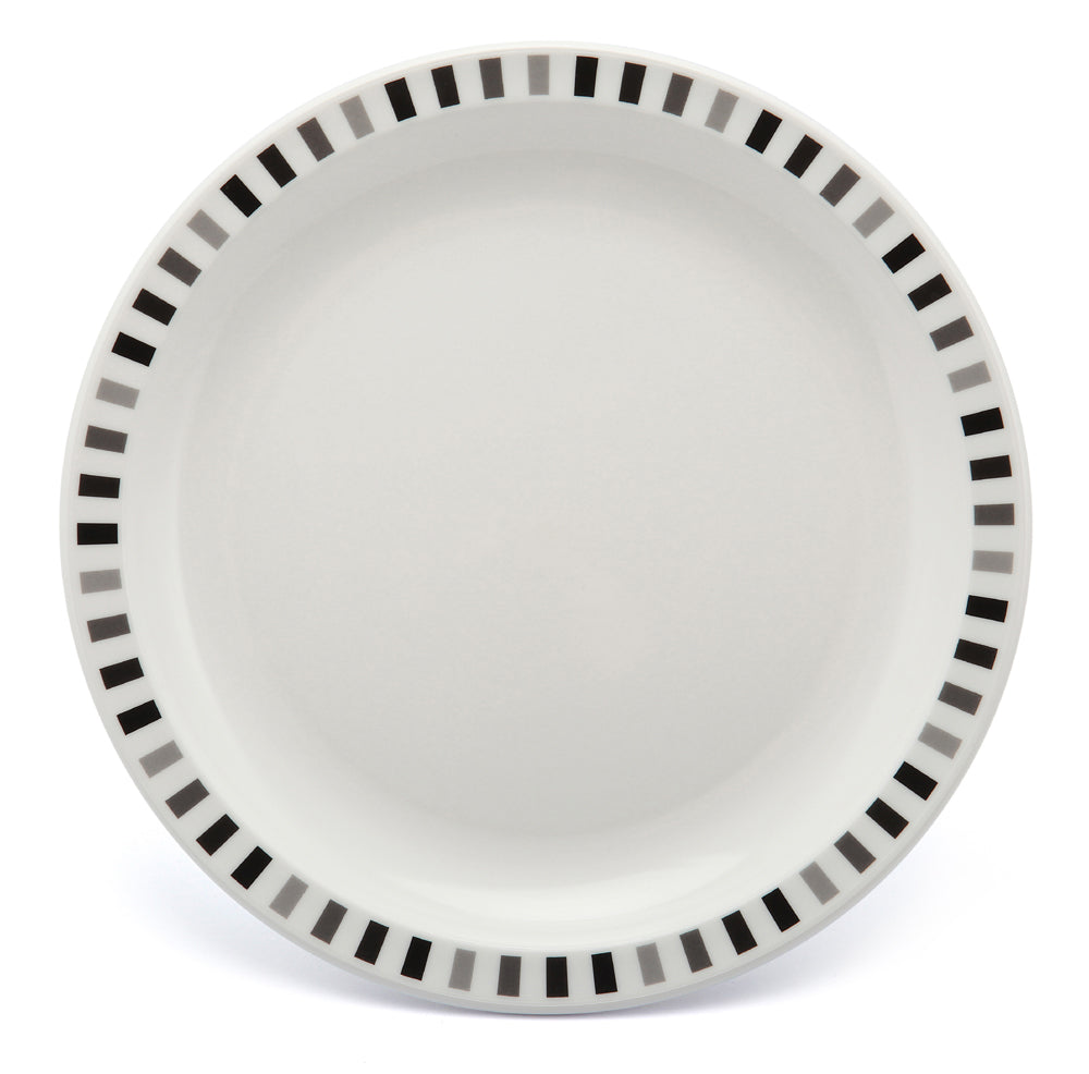 Small Black & Grey Stripes Patterned Plate – 17cm